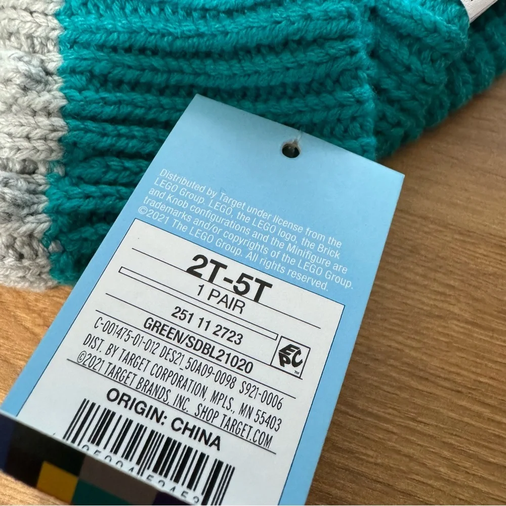 LEGO Kids Mittens‎ - Teal and Gray